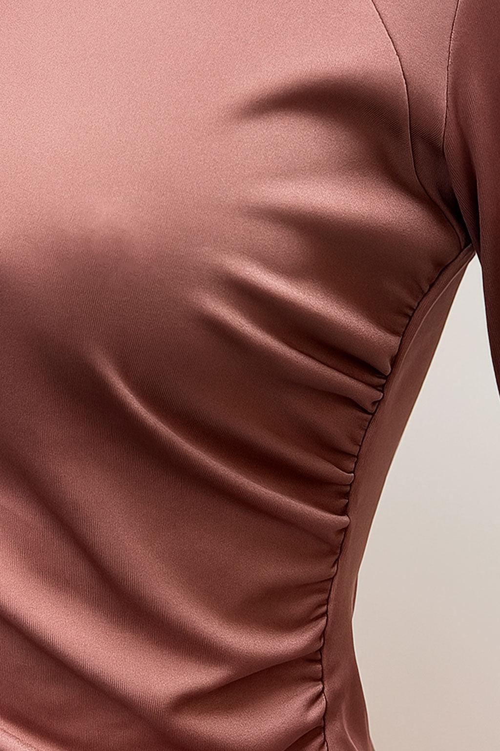 Blusas Para Mujer Cuello Asimétrico Fruncido Lateral N53130 Mauve