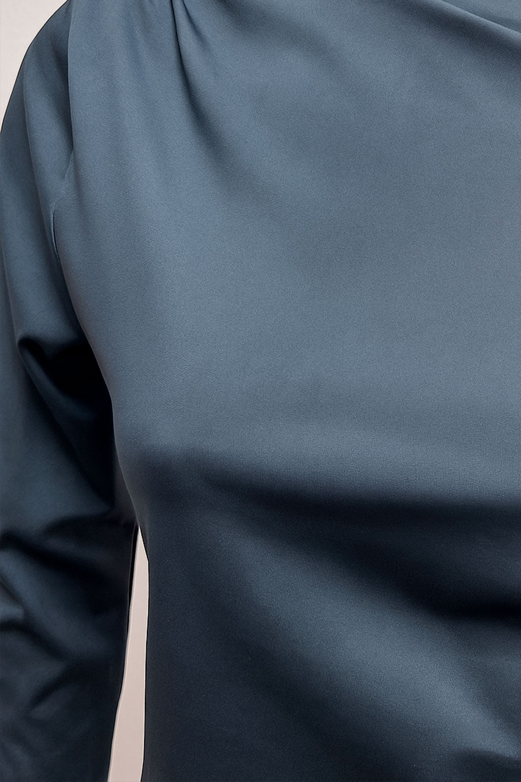 Blusas Para Mujer Cuello Asimétrico Fruncido Lateral N53130 Azul