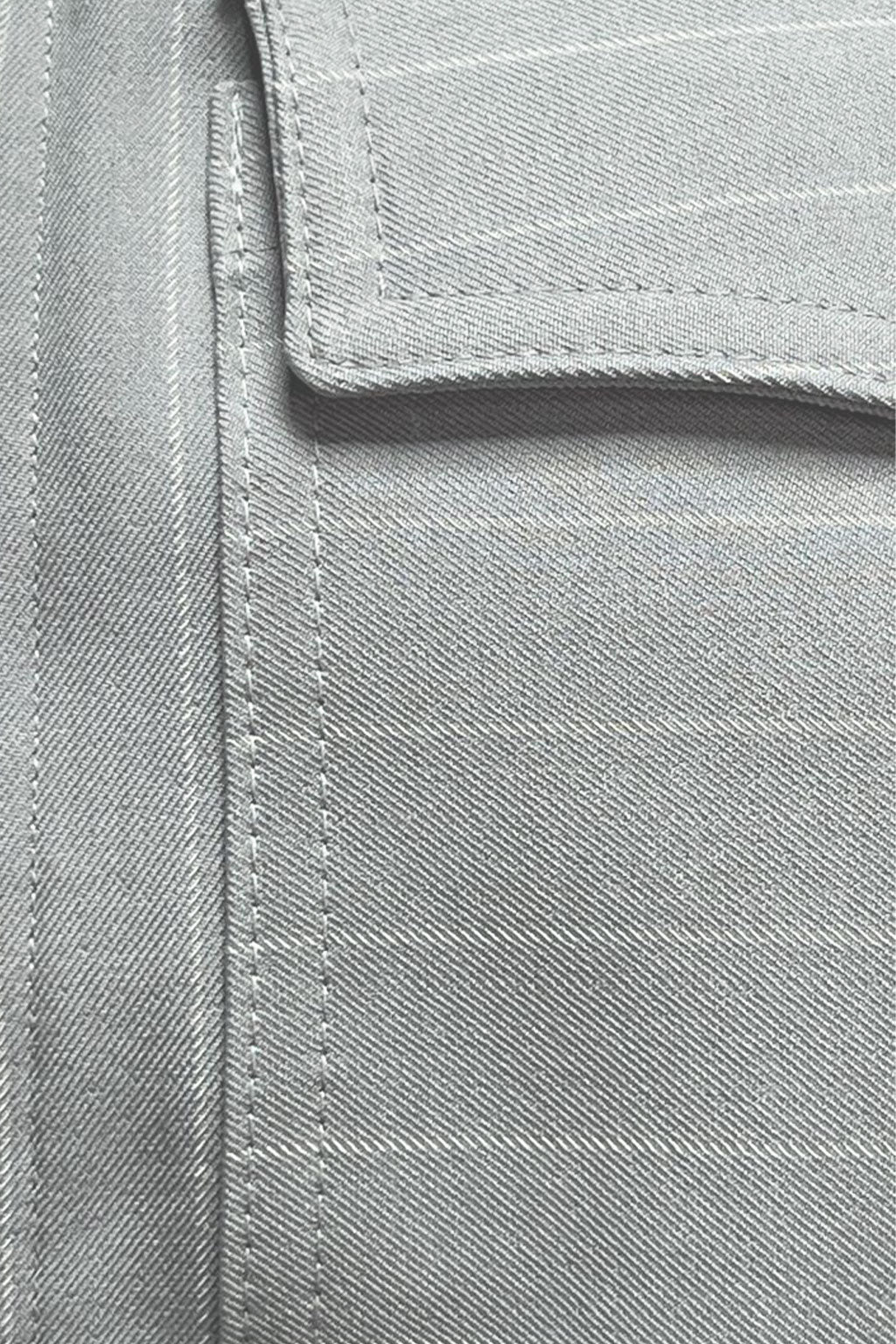 Chamarras Para Mujer Corta De Rayas Con Bolsillos Q53102 Gris