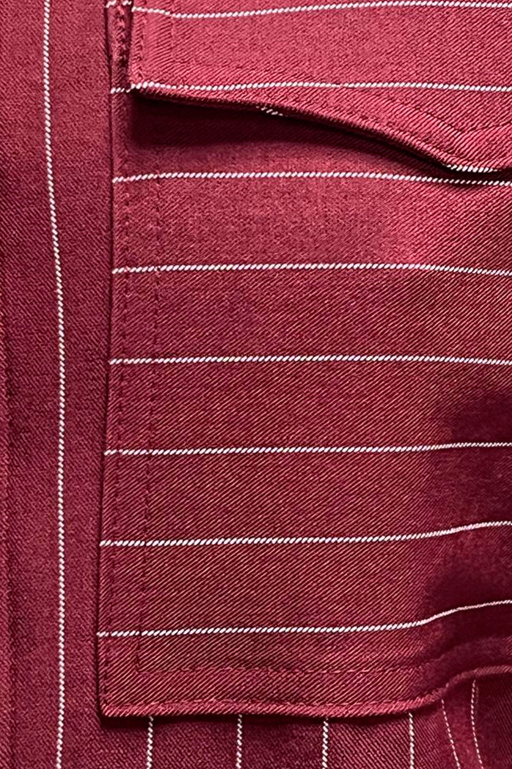 Chamarras Para Mujer Corta De Rayas Con Bolsillos Q53102 Vino