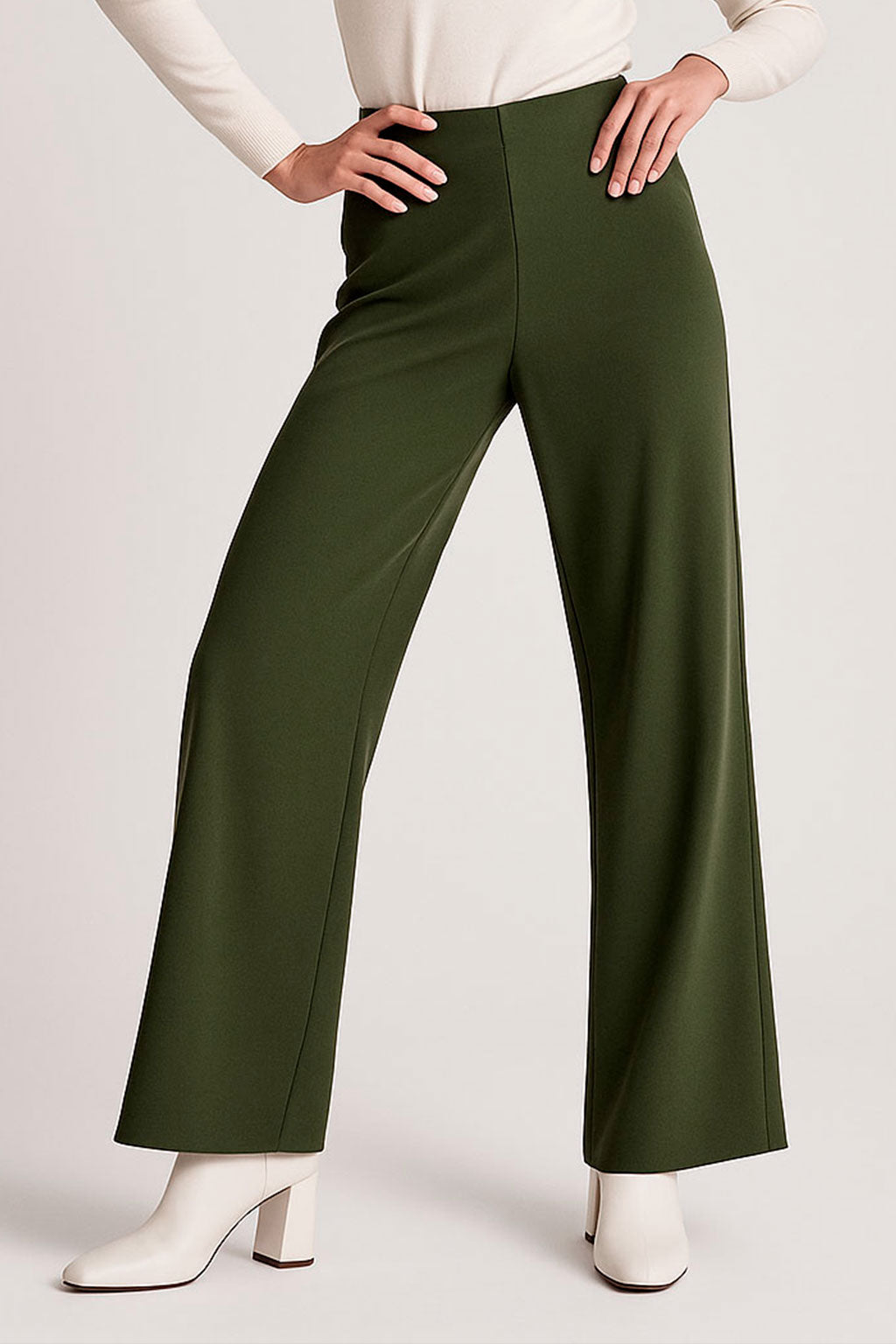 Pantalones Para Mujer Soft Básico Sin Botón W53115 Verde