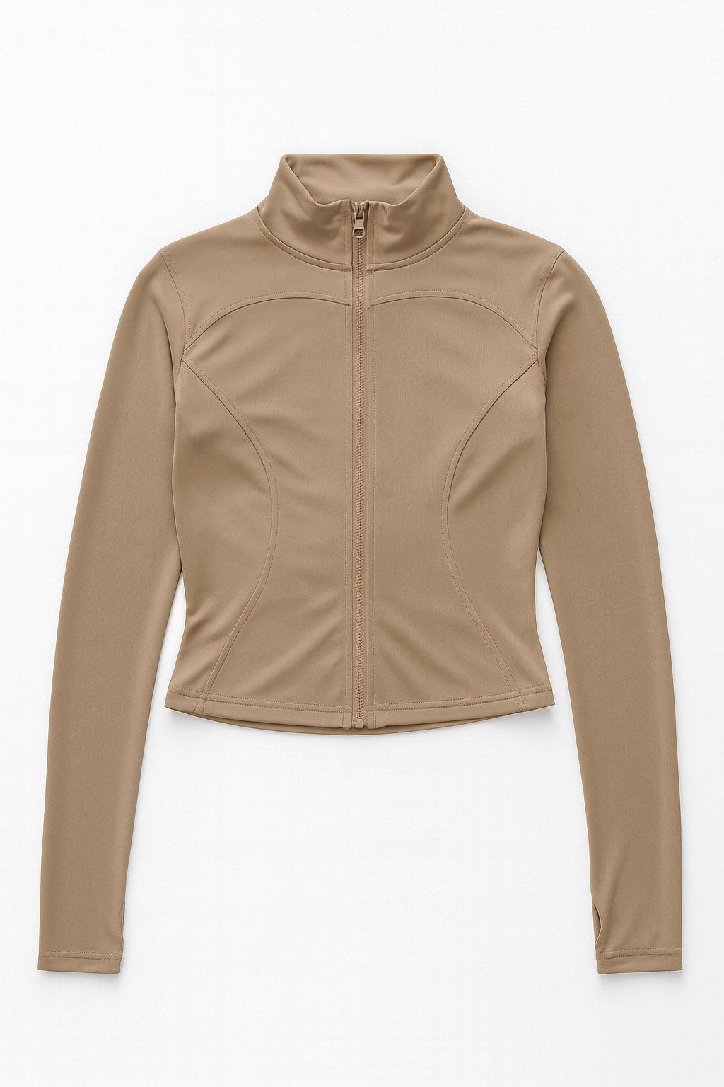 Chamarras Deportivas para Mujer Estilo Running Con Cierre MTWT01 Taupe