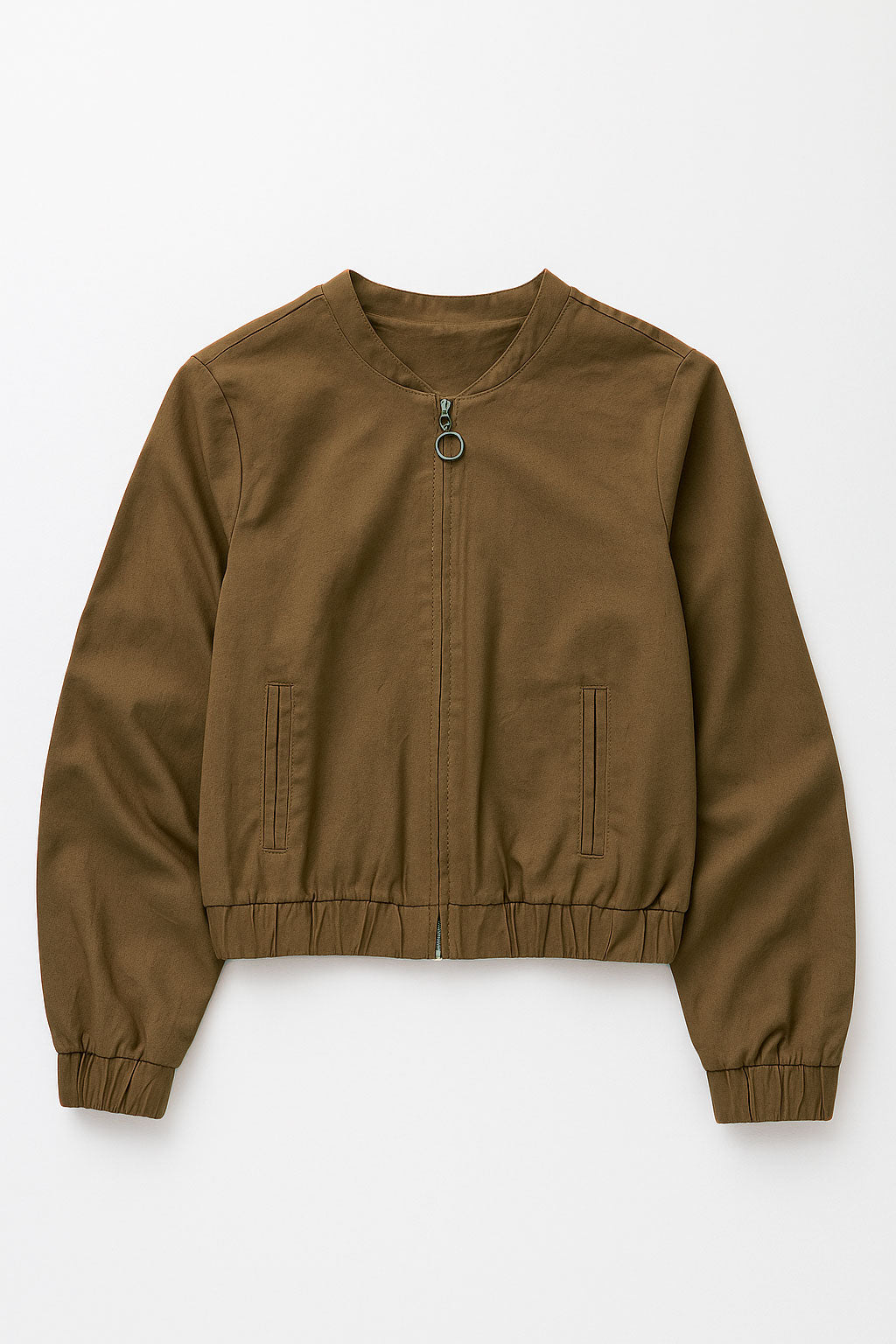 Chamarras Para Mujer Bomber Jacket Corta Q53101 Moka