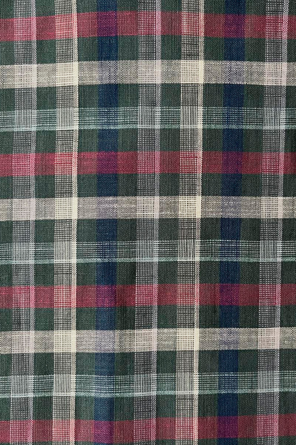 Camisas Para Hombre Clásica De Cuadros Con Textura Ligera B55111 Militar