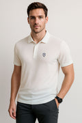 Playeras Polo Para Hombre Premium Con Textura A55404 Hueso