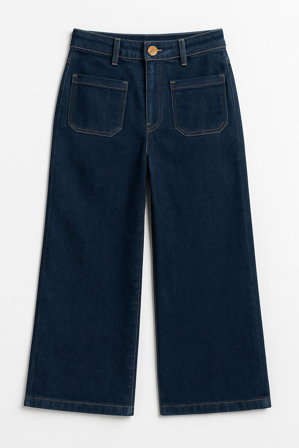 Jeans Para Mujer Pantalón De Mezclilla Wide Leg V53100 Indigo