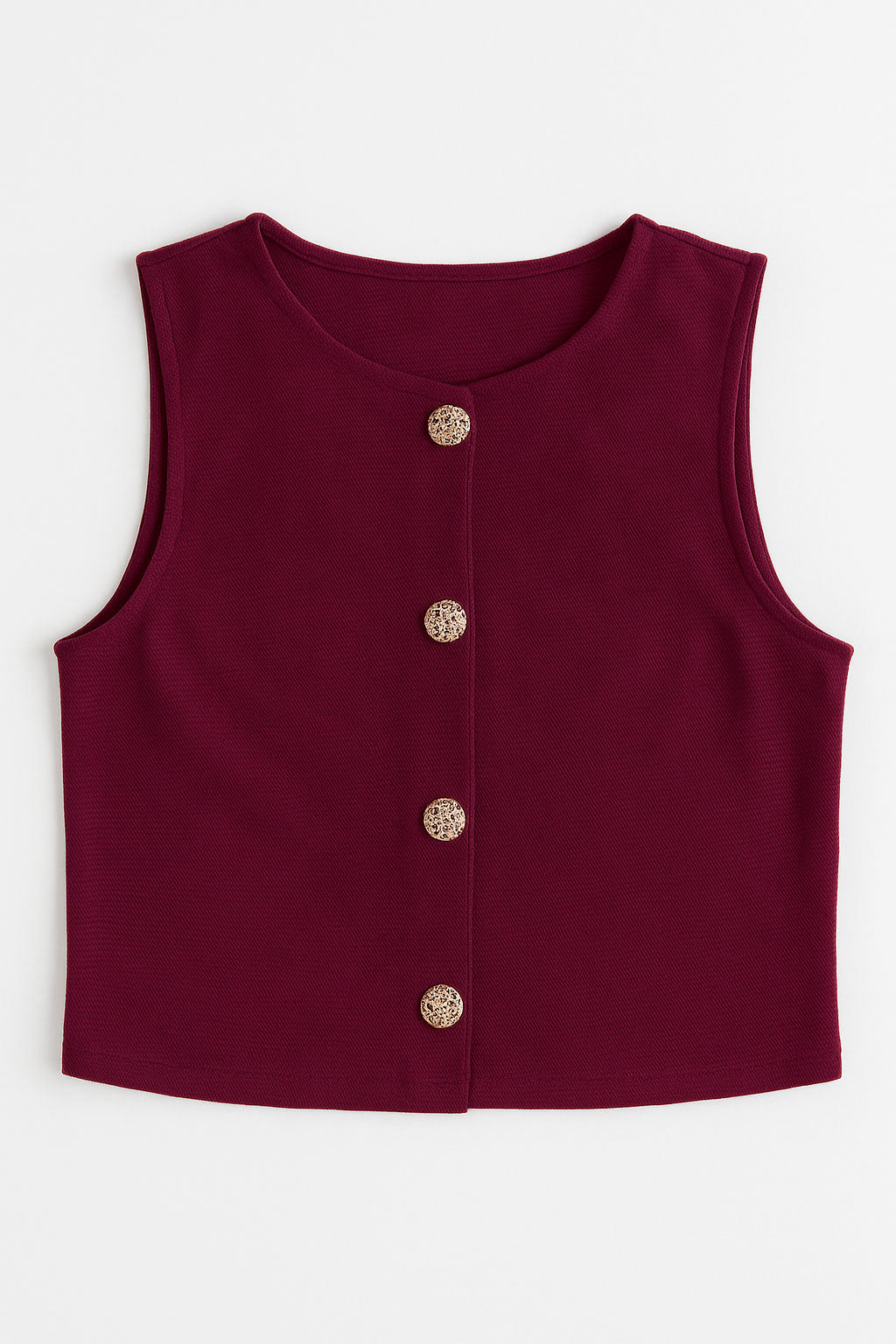 Chalecos Para Mujer Con Textura Tres Botones R53101 Vino
