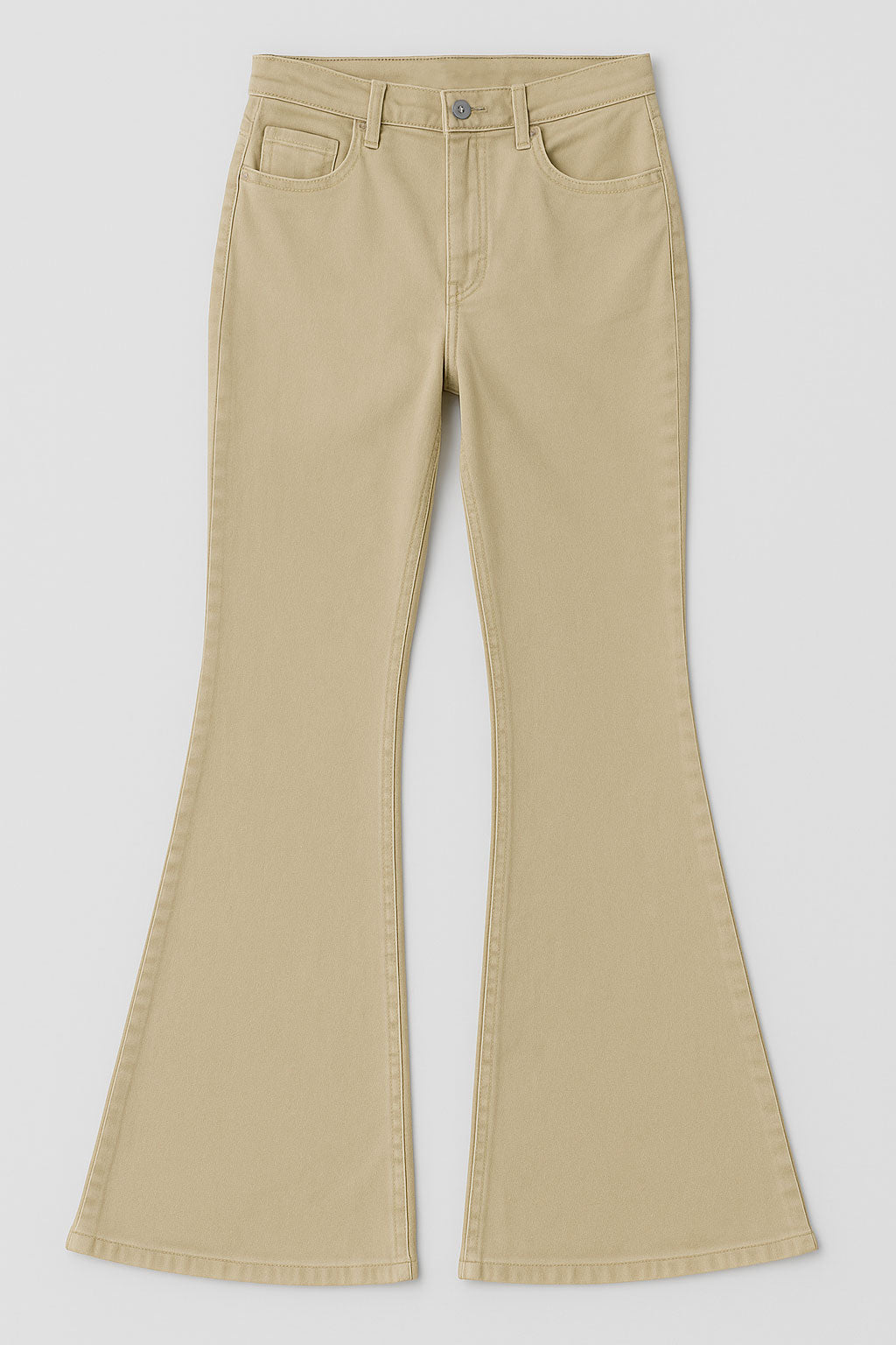 Jeans Para Mujer Gabardina Acampanados V53103 Kaki