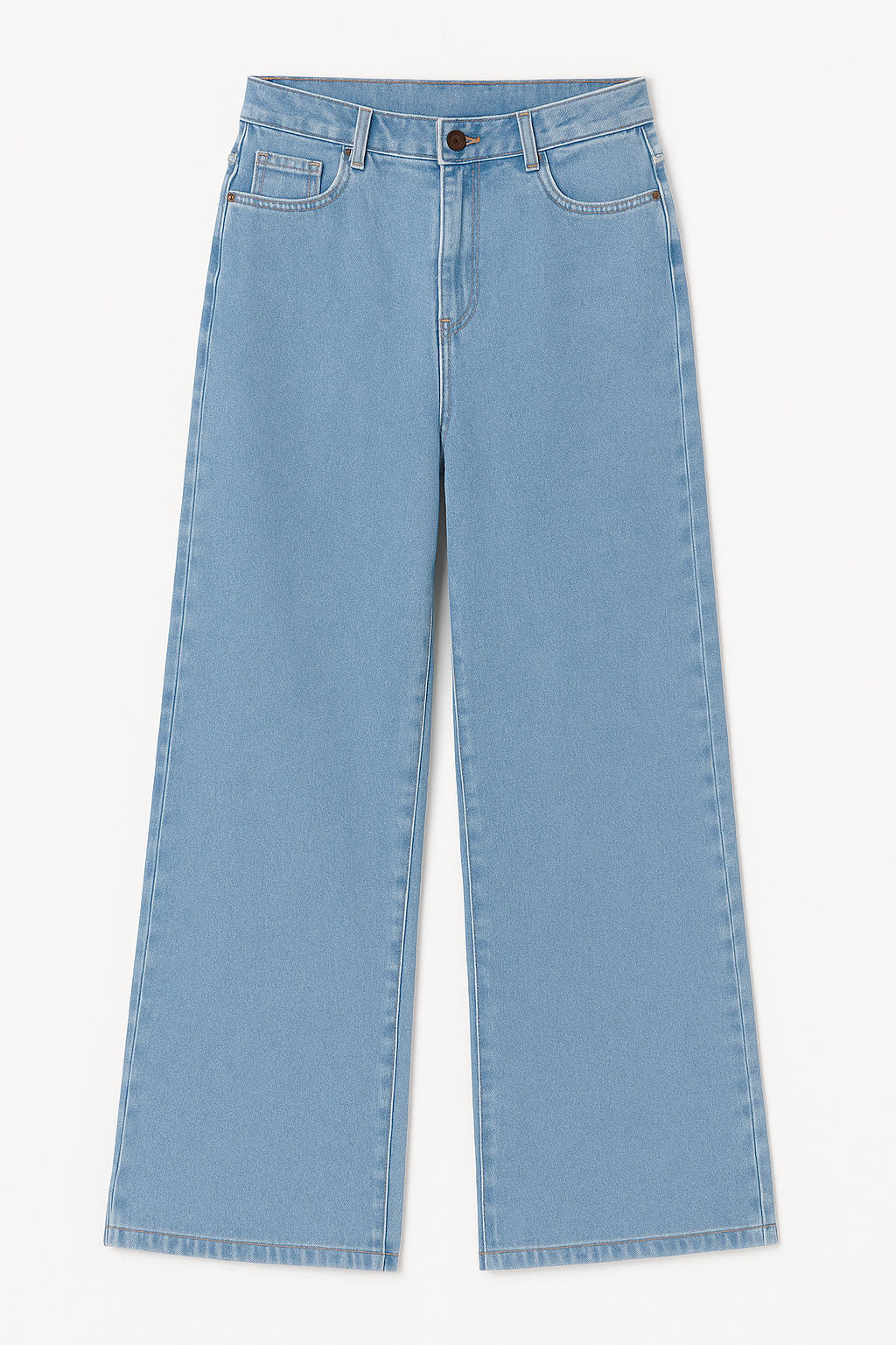 Jeans Para Mujer Mezclilla Básico Wide Leg V53102 Stone/Bleach