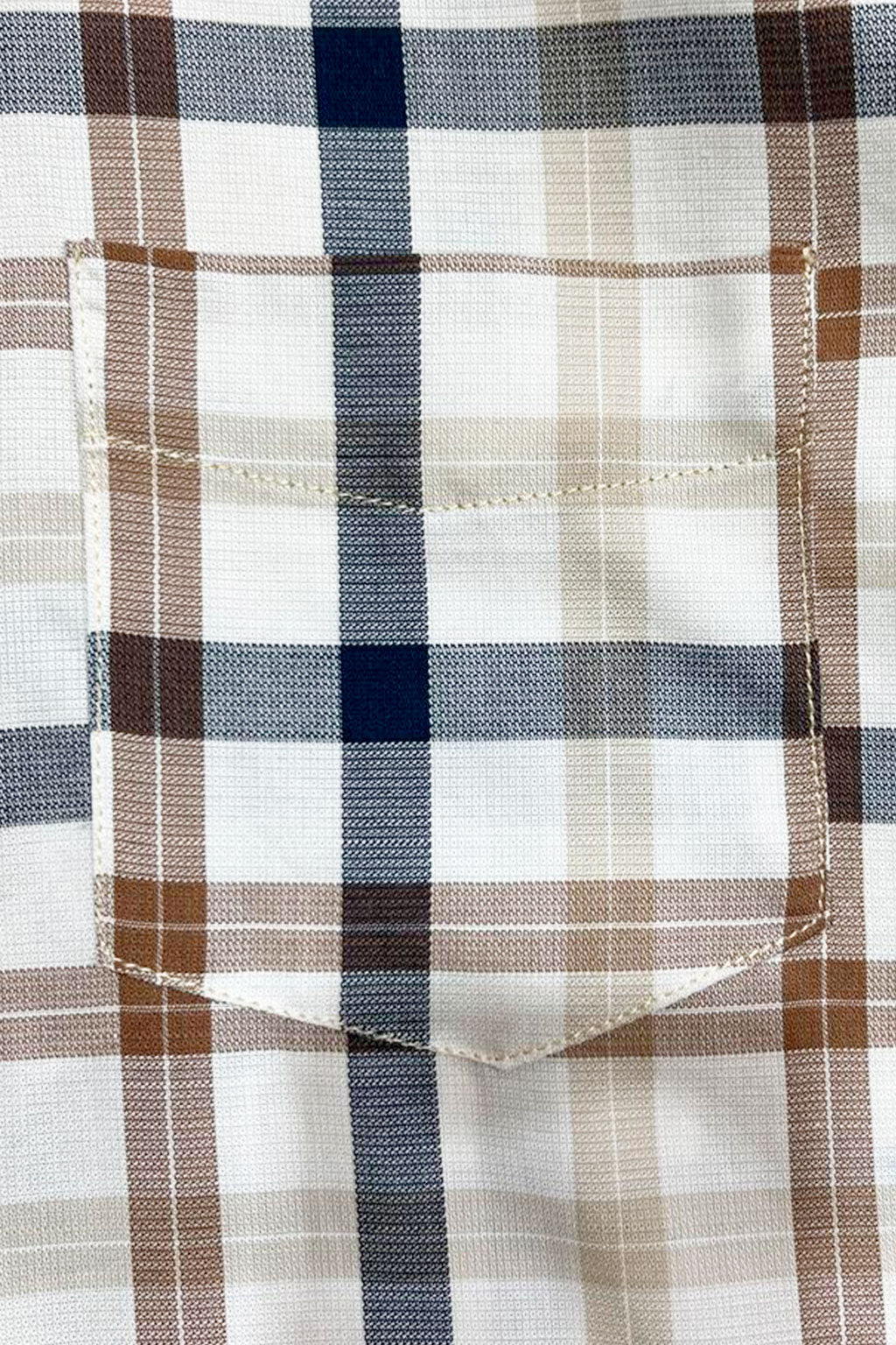 Camisas Para Hombre Clásica De Cuadros Con Textura Ligera B55109 Beige