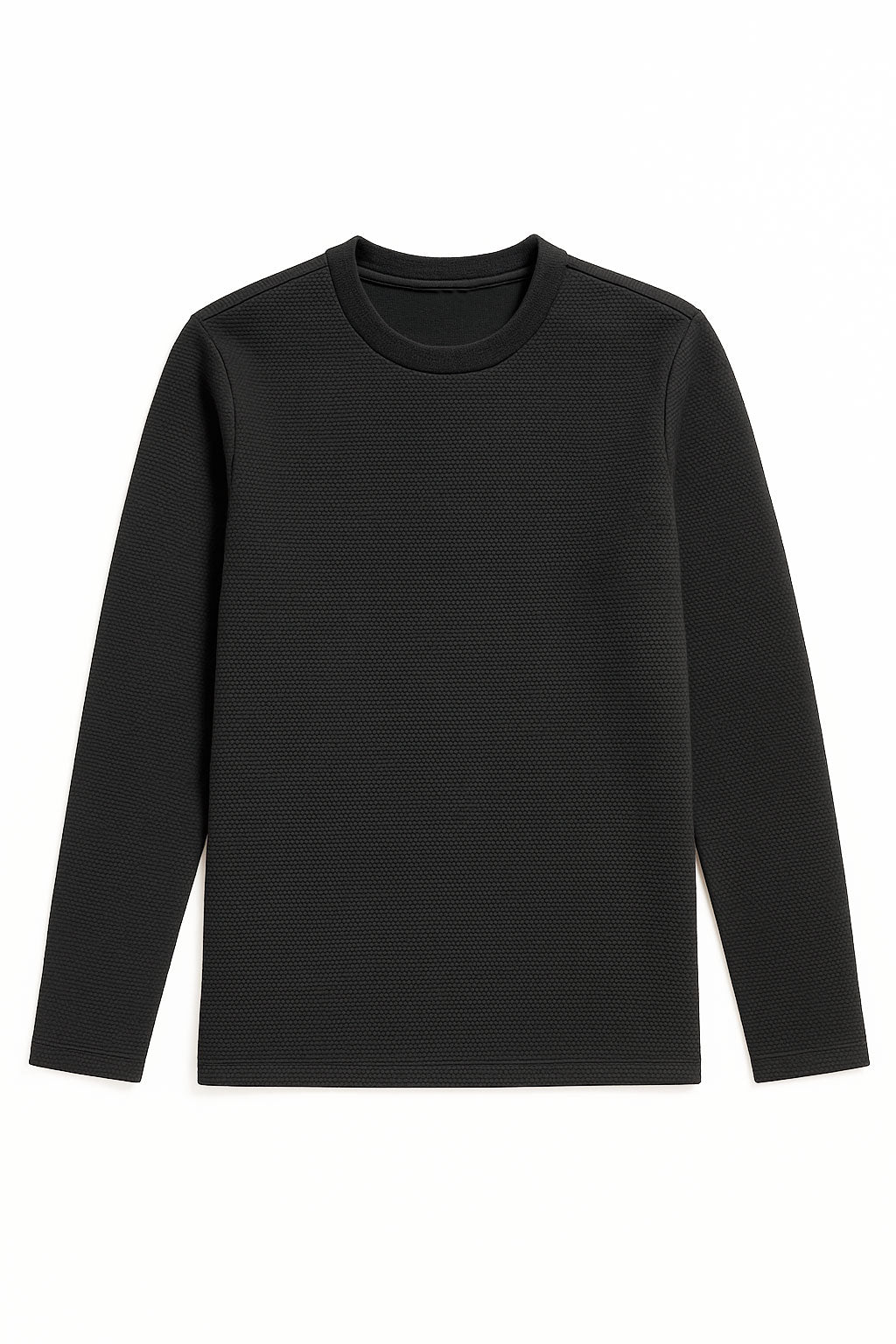 Playeras Para Hombre Jacquard Textura Ligera A55314 Negro