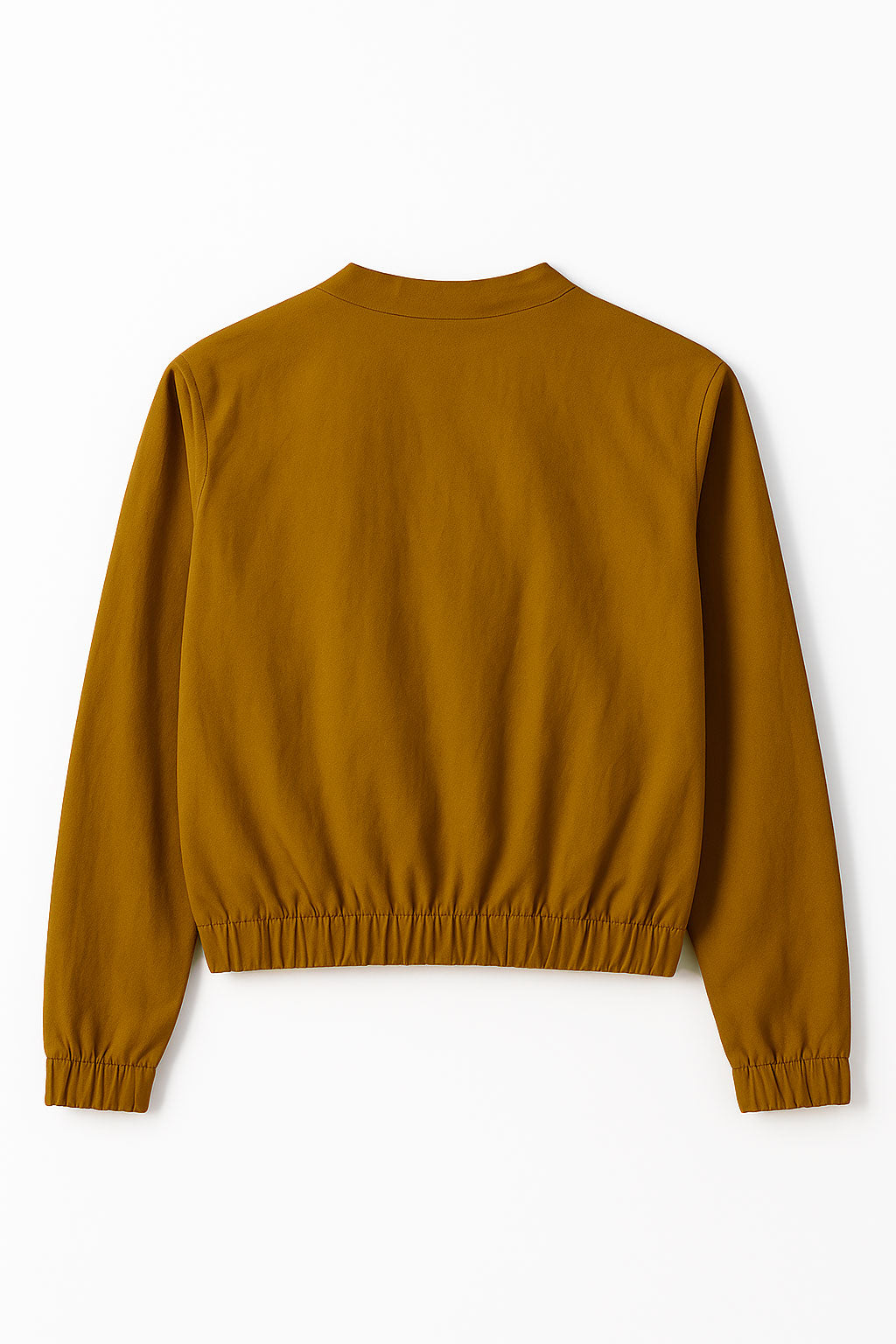 Chamarras Para Mujer Bomber Jacket Corta Q53101 Ocre