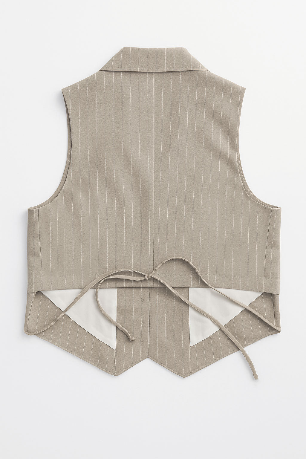 Chalecos Para Mujer De Rayas Estilo Sastrero R53100 Beige