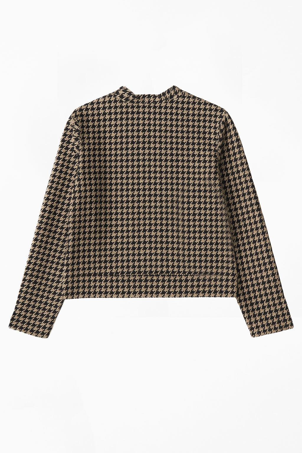 Chamarras Para Mujer Bomber Estampado Pata de Gallo Q53103 Moka