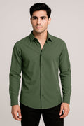 Camisas Para Hombre Jersey Super Stretch De Punto Non Iron B55402 Olivo