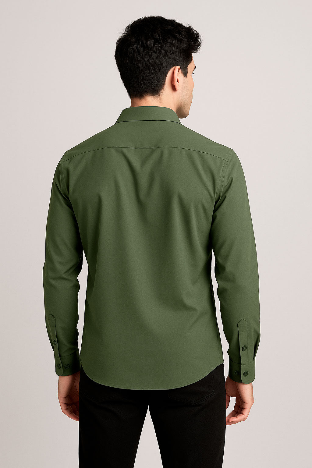 Camisas Para Hombre Jersey Spandex De Punto B55402 Olivo