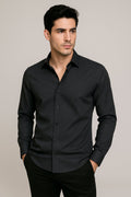 Camisas Para Hombre Super Stretch Con Textura Non Iron B55403 Negro