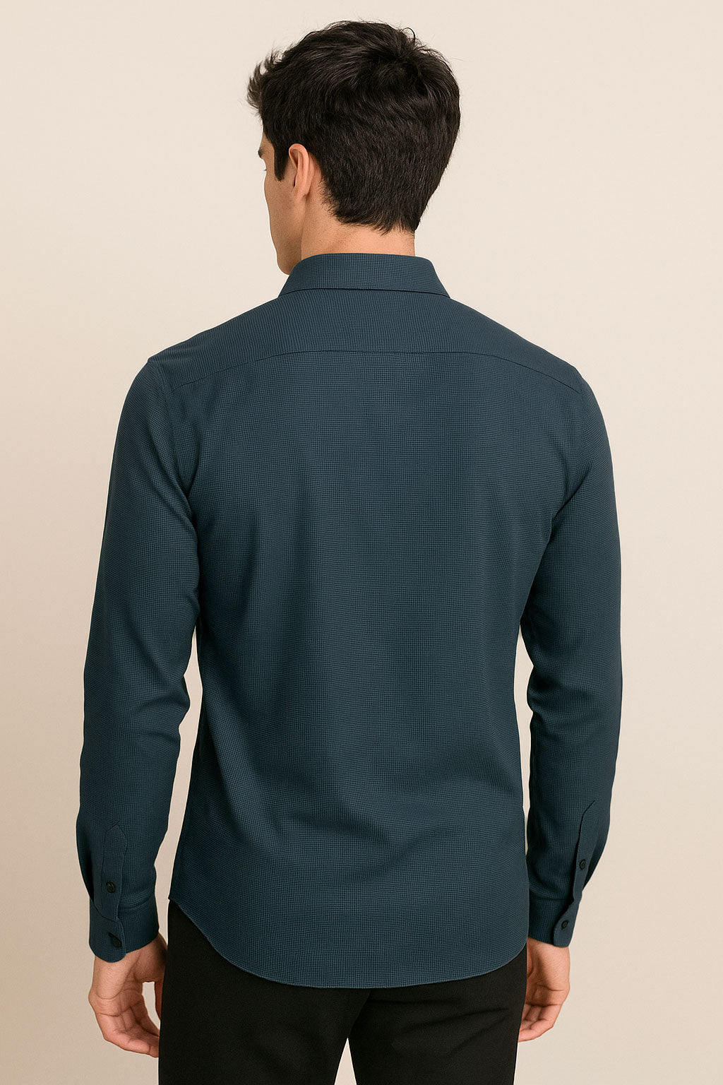 Camisas Para Hombre Spandex Premium Con Textura B55403 Teal