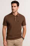 Playeras Polo Para Hombre Spandex De Punto A55406 Cafe