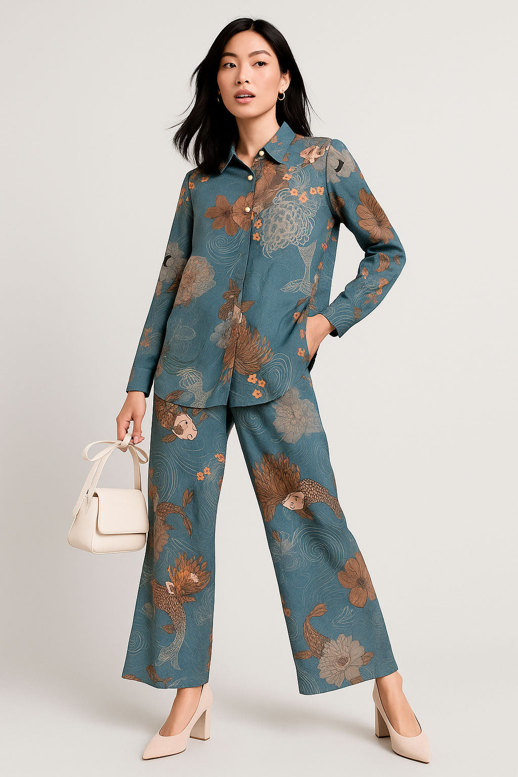 Blusas Para Mujer Camisera Estilo Japonés N53105 Azul
