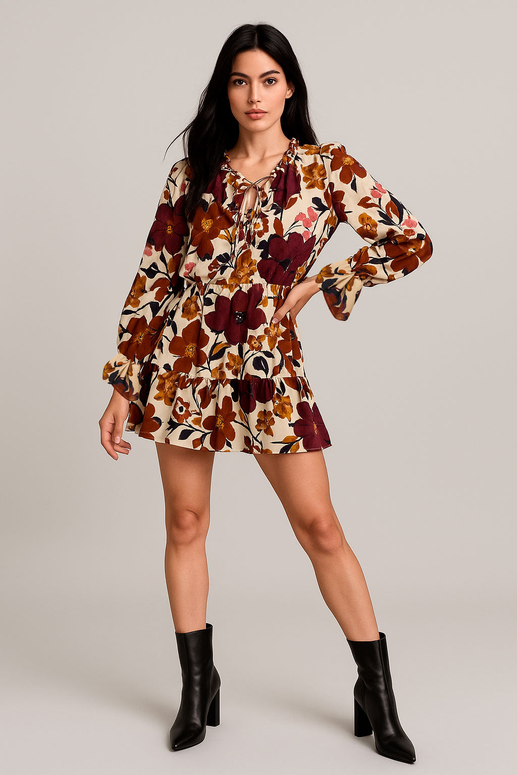 Vestidos Para Mujer Corto Con Olanes Floreado S53106 Unico