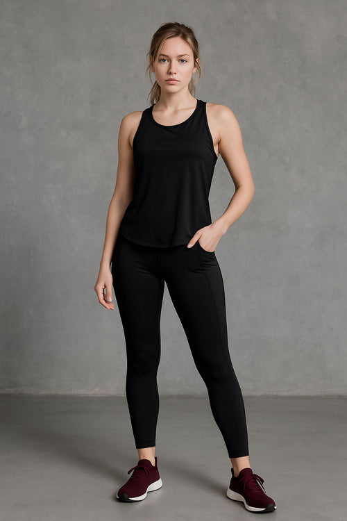 Playeras Deportivas para Mujer Espalda Cruzada JYW008 Negro