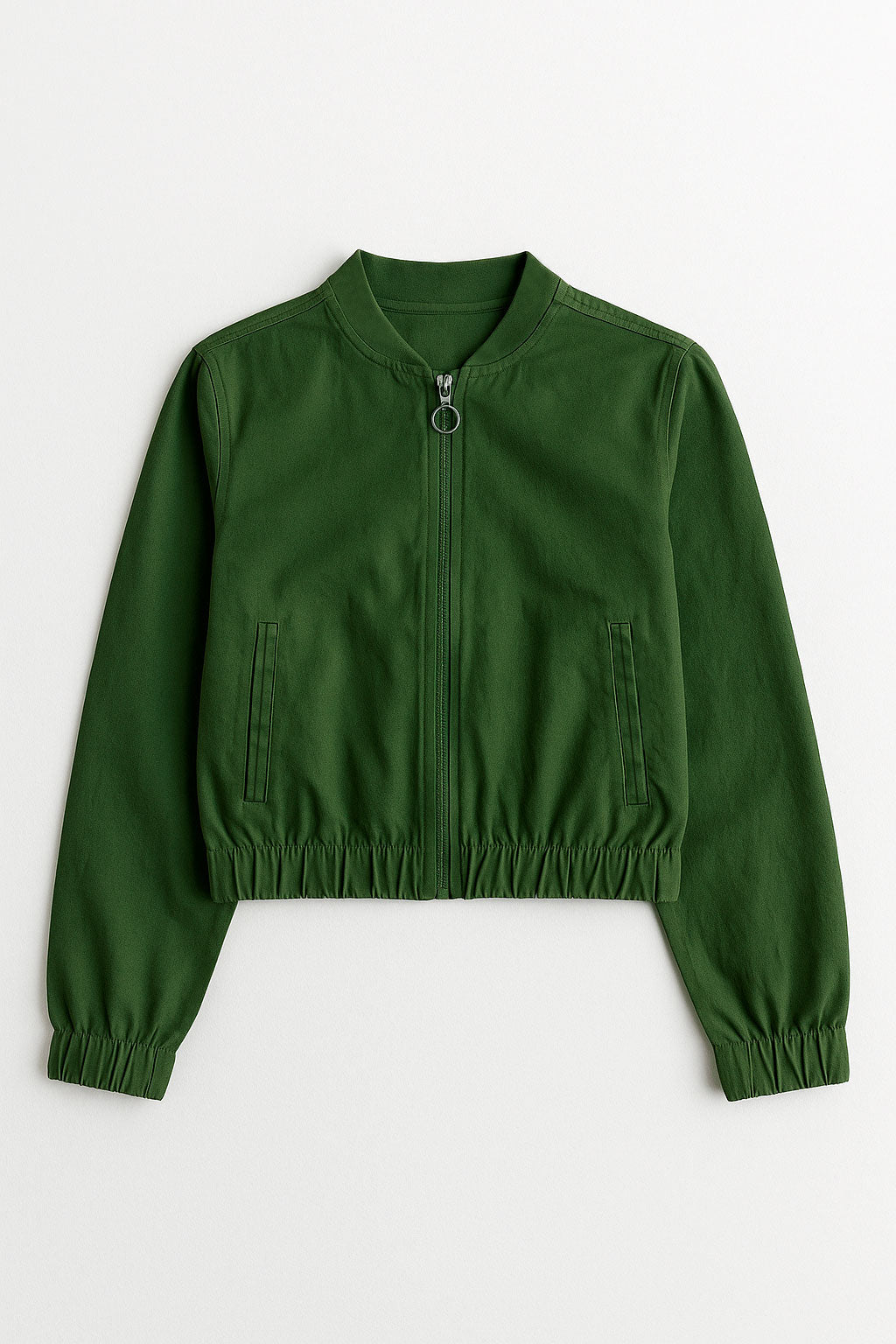 Chamarras Para Mujer Bomber Jacket Corta Q53101 Militar