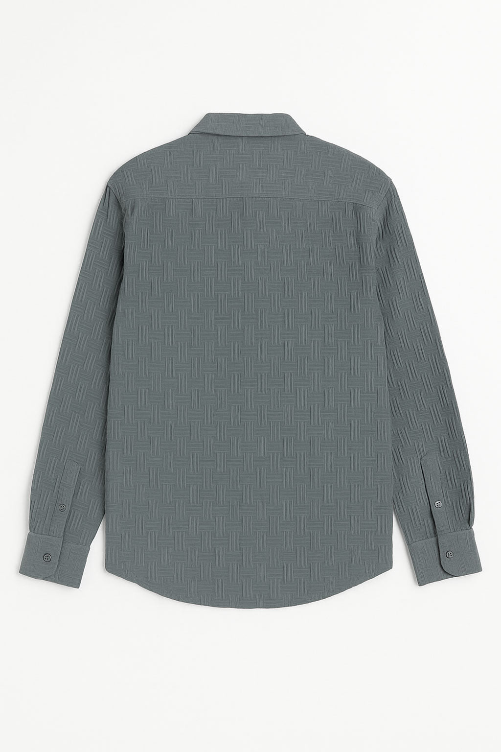 Camisas Para Hombre Jacquard Manga Larga B55326 Gris