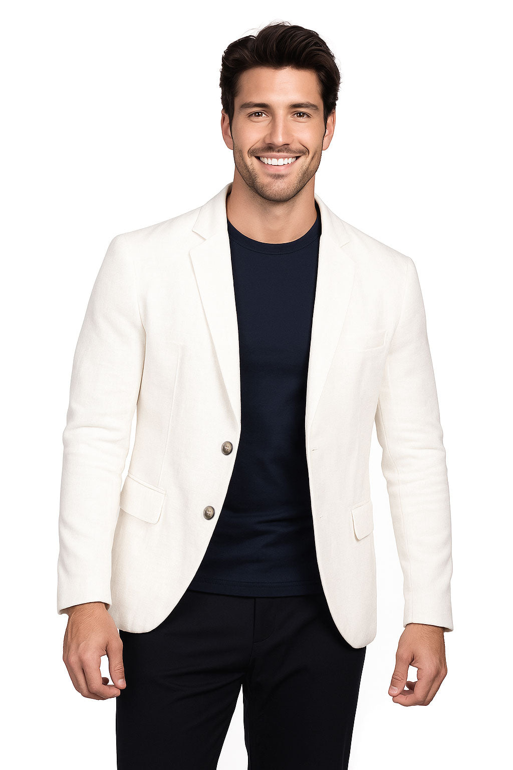 Sacos Para Hombre Liso De Punto FFILATY Hueso