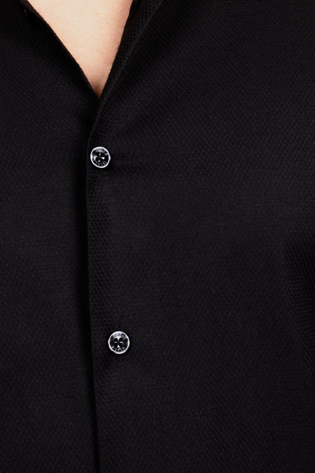 Camisas Para Hombre Manga Larga Jacquard Lisa B51331 Negro
