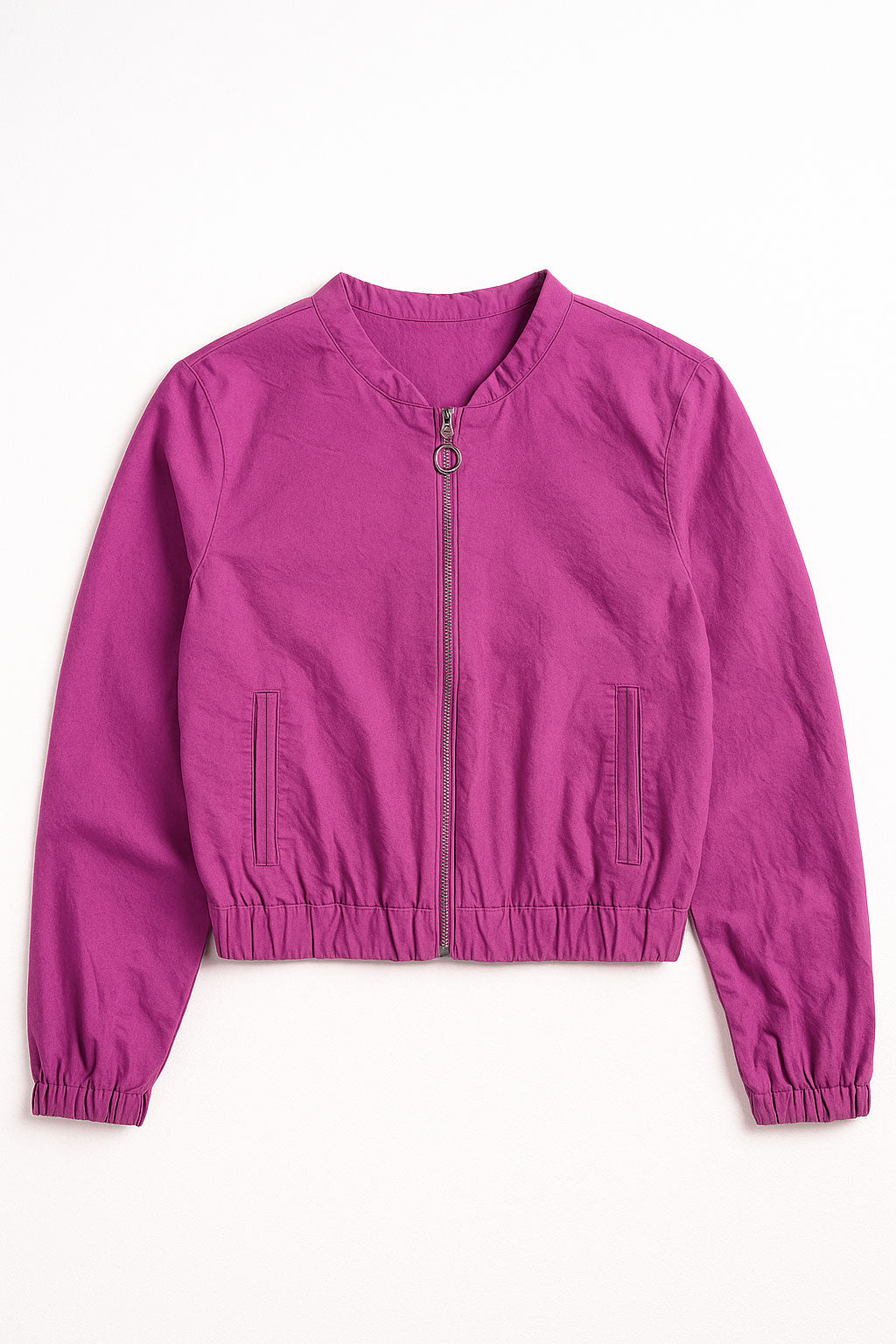 Chamarras Para Mujer Bomber Jacket Corta Q53101 Magenta