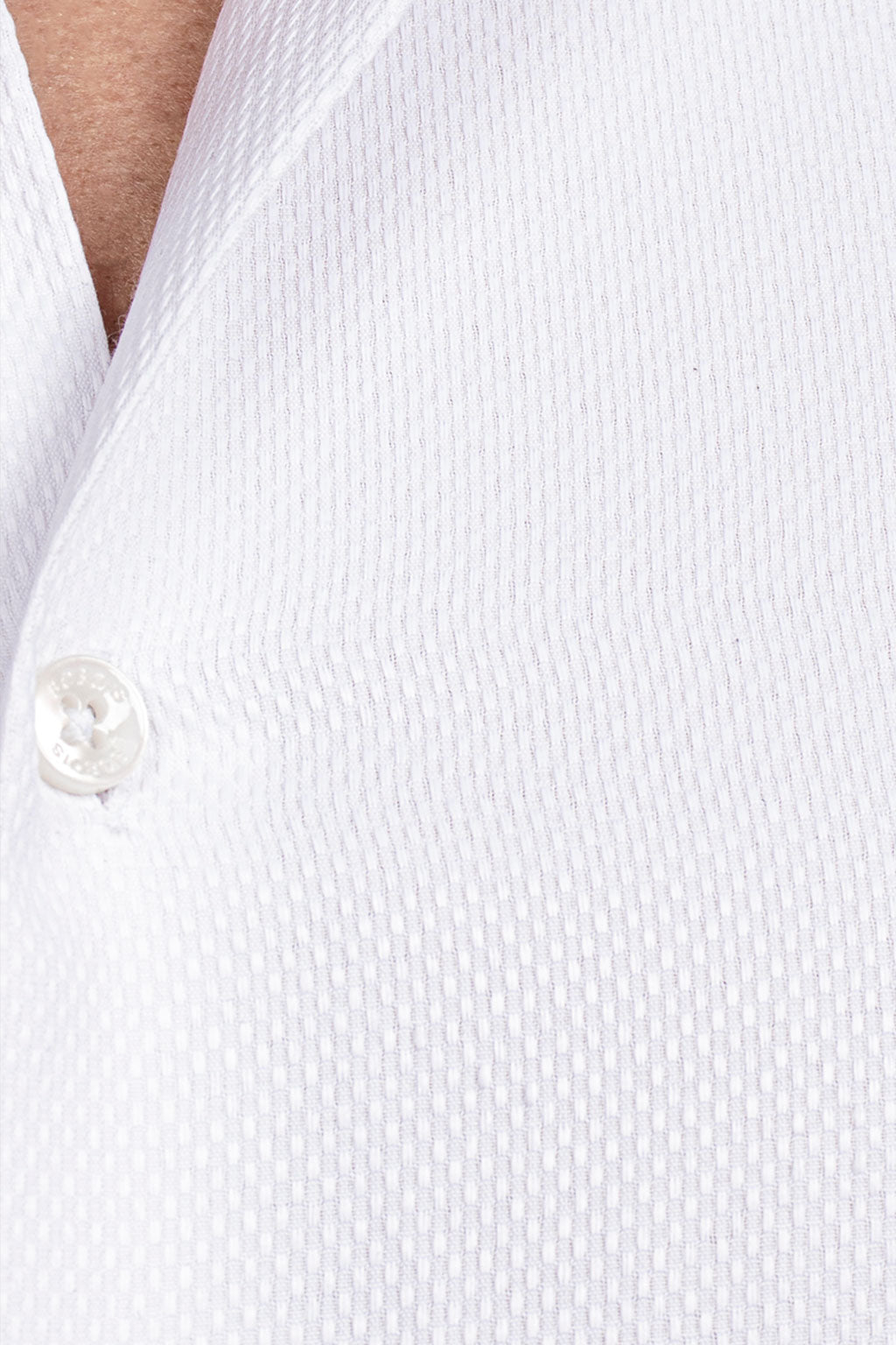 Camisas Para Hombre Manga Larga Jacquard Lisa B51331 Blanco