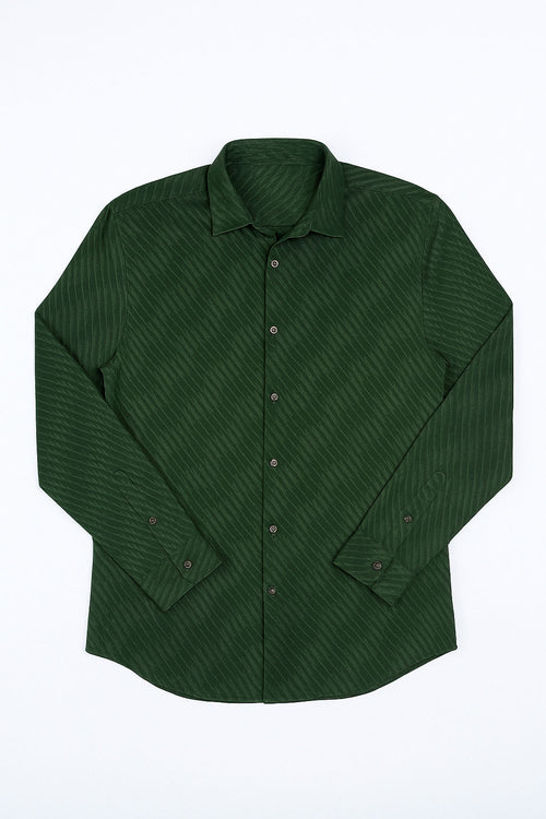 Camisas Para Hombre Jacquard Satinada B55328 Olivo