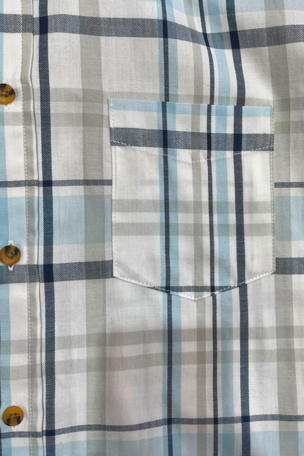 Camisas Para Hombre Cuadros Button Down B55101 Blanco
