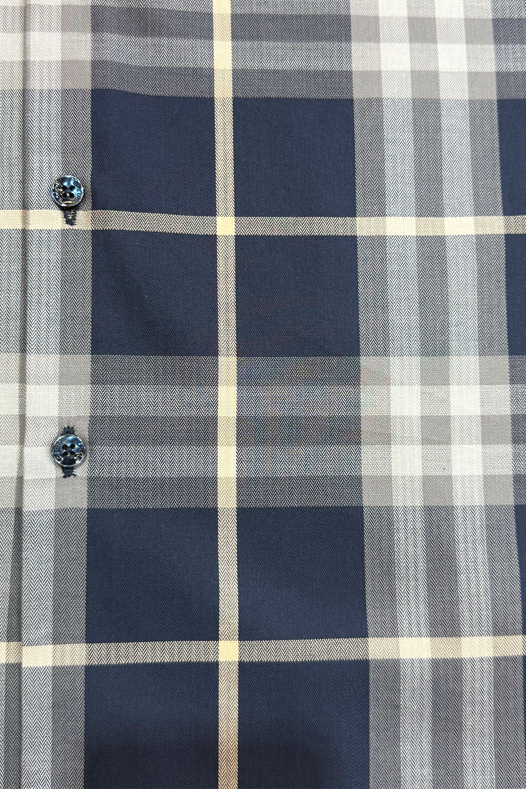 Camisas Para Hombre Manga Larga Cuadros B55308 Marino