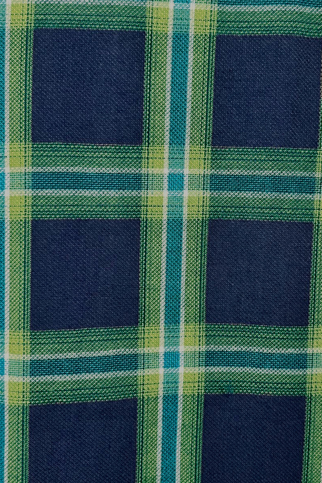 Camisas Para Hombre Manga Larga Cuadros B45123 Marino