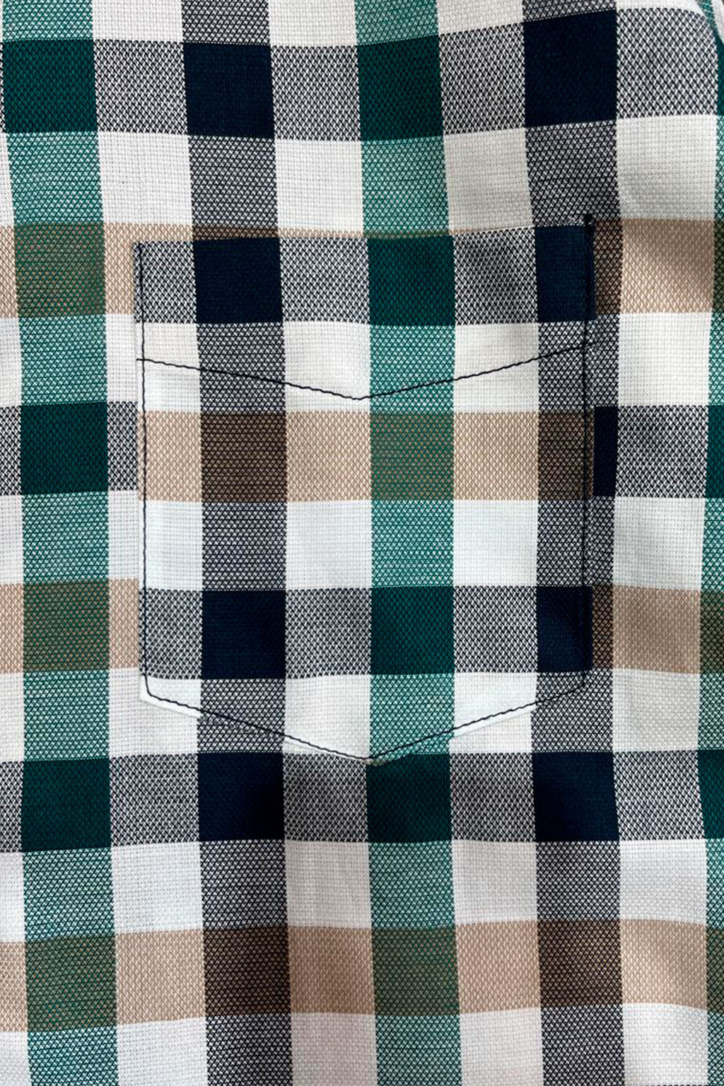 Camisas Para Hombre Oxford De Cuadros B55108 Blanco