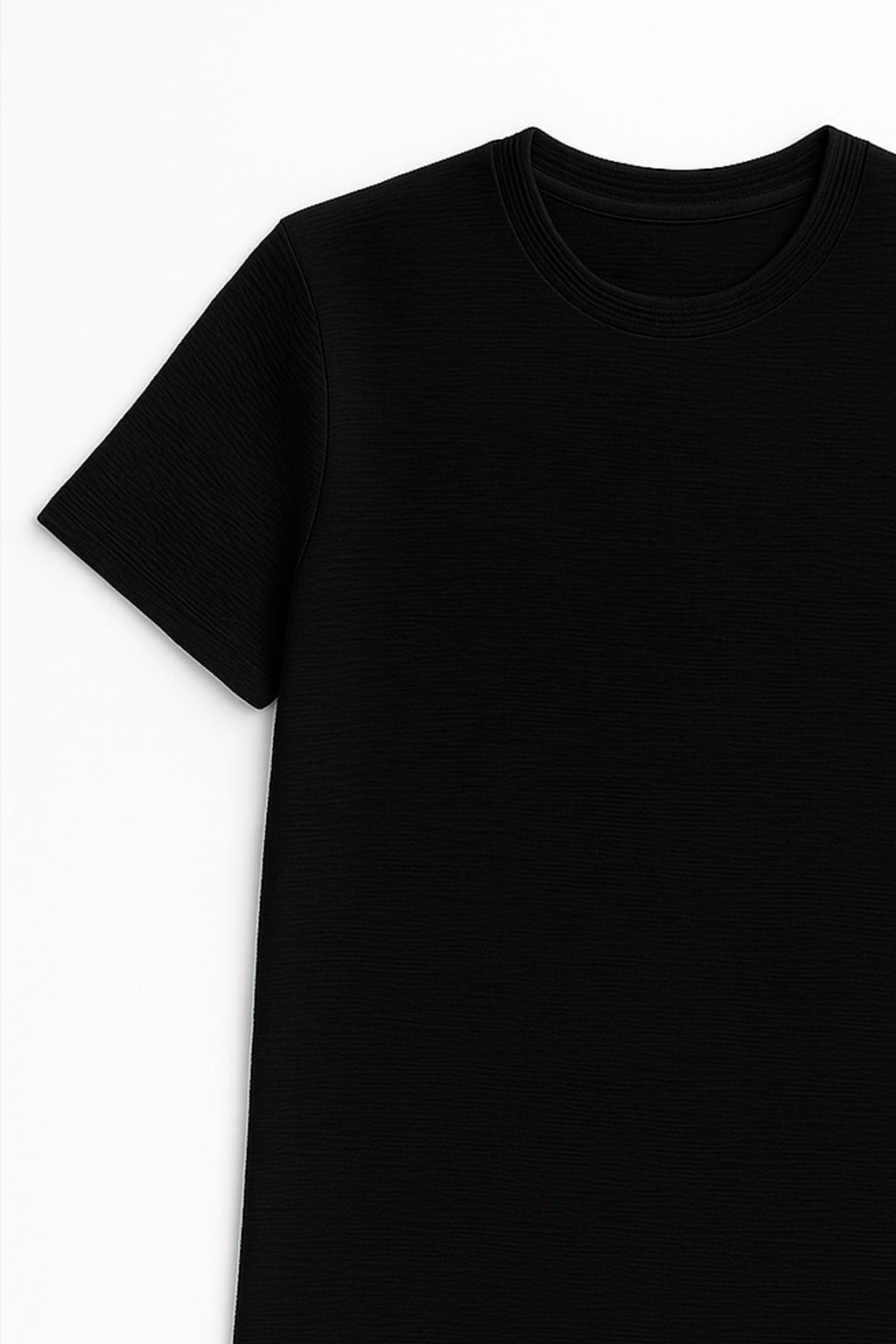 Playeras Para Hombre Manga Corta Textura A55304 Negro