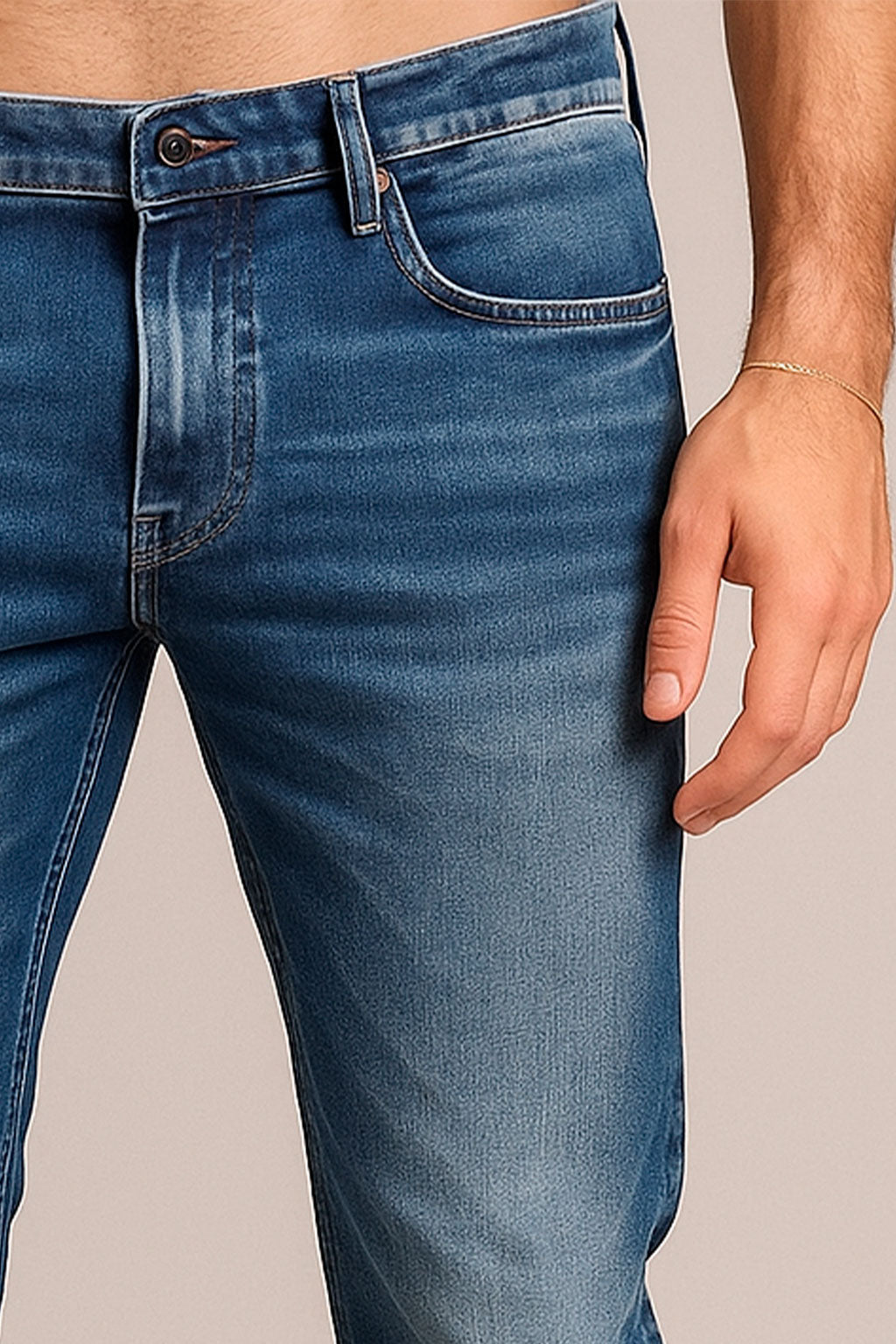 Jeans Para Hombre Mezclilla Slim Fit J41103 Azul