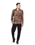 Camisas Para Hombre Manga Larga Estampada Relaxed Fit Unico B26327