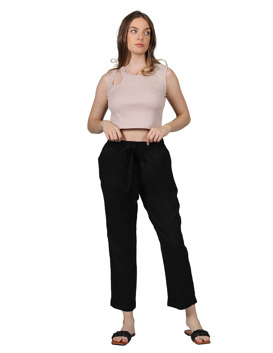 Pantalones Para Mujer Bobois Moda Casuales De Lino Flojos Pierna