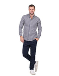 Camisas Para Hombre Manga Larga Cuadros Regular Fit Beige B25205