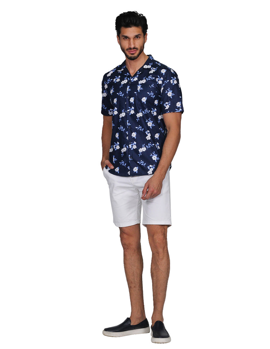 Camisas Para Hombre Bobois Moda Casuales Manga Corta Playa Estampada Hawaiana Tipo Lino Relaxed Fit 1 B21383
