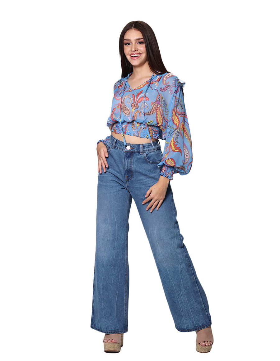 Bobois - Pantalones De Mezclilla para Mujer Jeans Acampanados Moda
