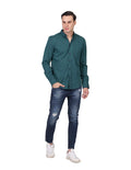 Camisas Para Hombre Moda Manga Larga B25225 Verde