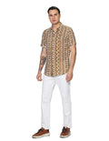 Camisas Para Hombre Manga Larga Slim Fit B32352 Ocre