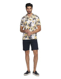 Camisas Para Hombre Bobois Moda Casuales Manga Corta Hawaiana Estampada Playa Relaxed Fit Amarillo B21396