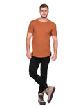 Playeras Para Hombre Cuello Redondo Larga Tabaco ALONG