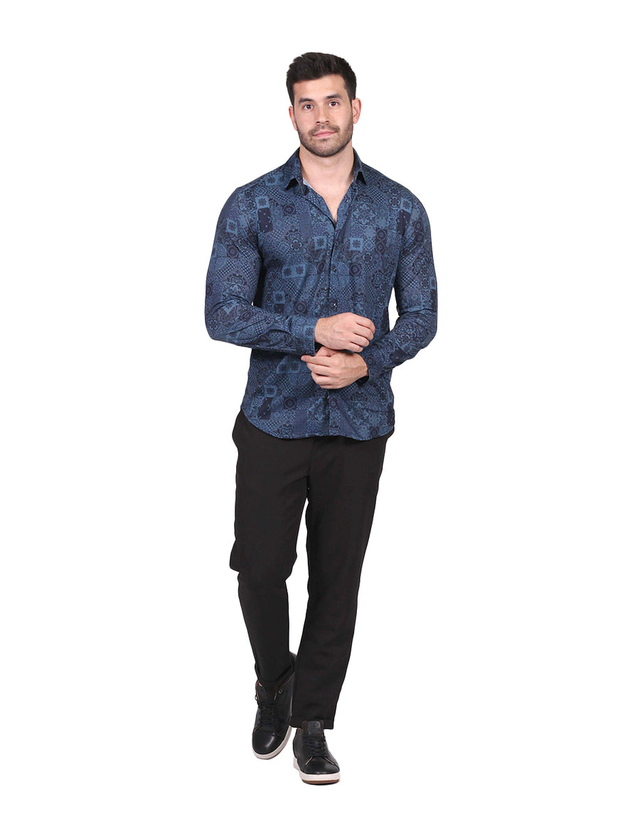 Camisa de hombre slim fit de manga larga