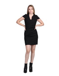 Vestido Tubo Corto Cuello V Negro S23142